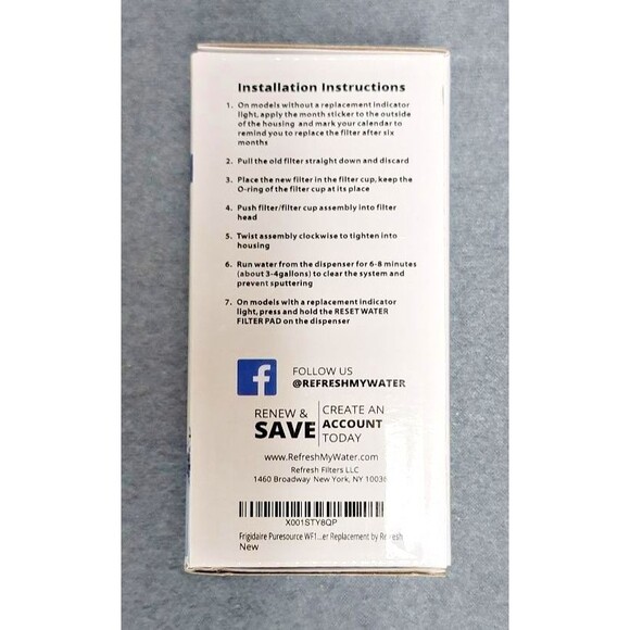 Refresh Refrigerator Water Filter R9910 for Frigidaire And Kenmore Lot Of 5 New - Picture 4 of 5